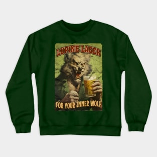 Lupine Lager - Retro werewolf beer Crewneck Sweatshirt